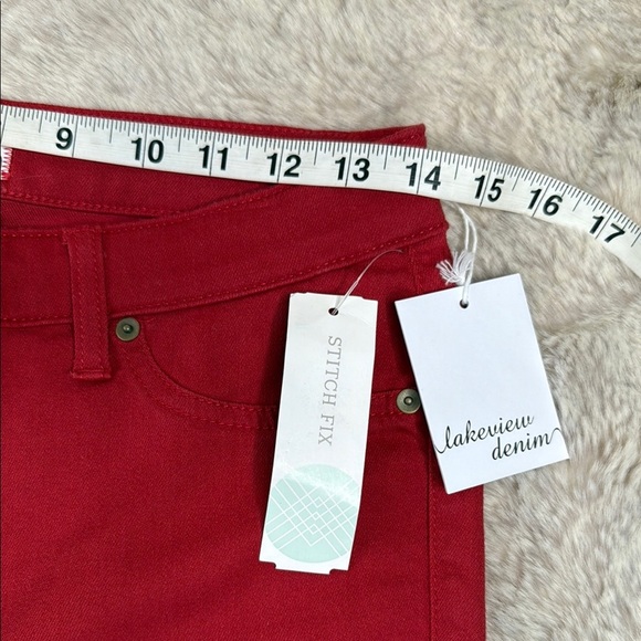 Lakeview Denim | for Stitchfix Alex Pompelan Red Denim Jeans, Size 28, NWT - Picture 2 of 11